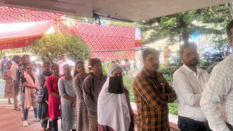 At polling booths in housing societies in Pune district, it’s a work in progress | Pune News