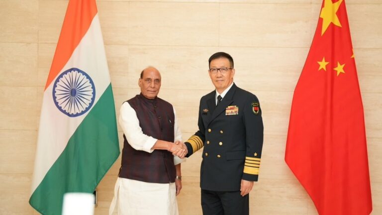 Rajnath Singh meets Chinese counterpart Dong Jun a month after border breakthrough